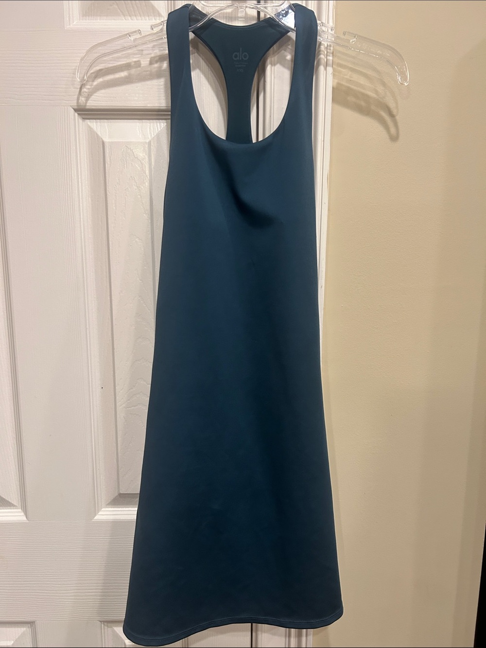 ALO Yoga XXS Deep Teal Racerback Mini Dress